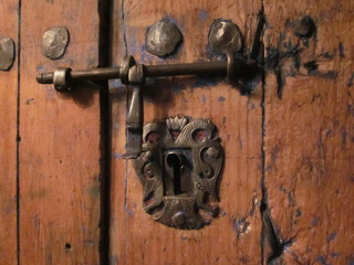 Heavy wooden doors