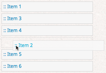 reordering a list in a gui
